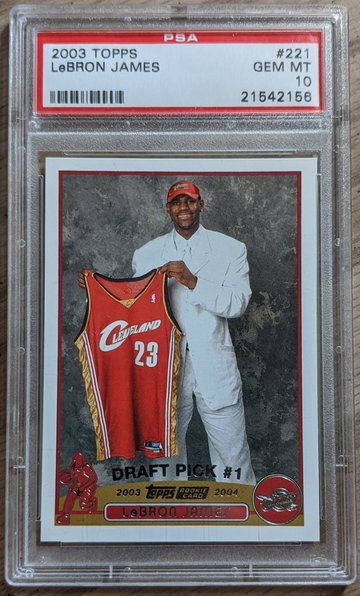 2003-04 Topps LeBron James PSA 10 Gem Mint Rookie Card #221 