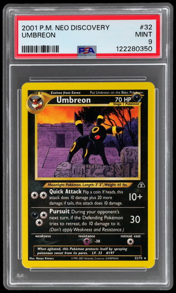 2001 Pokemon Neo Discovery Umbreon PSA 9