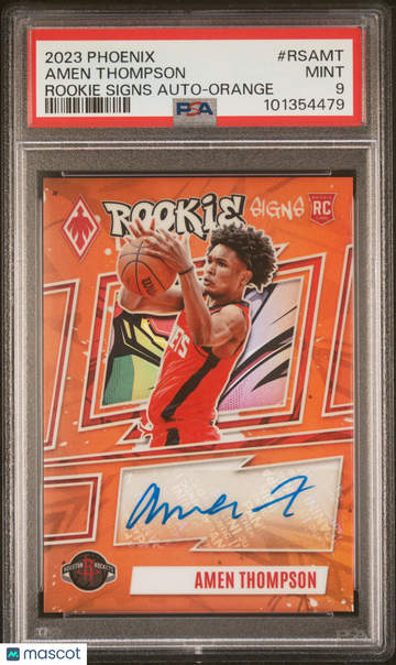 Amen Thompson 2023 Panini Phoenix Rookie Signs Autographs Orange 07/49 PSA 9 Panini Authentic #RSAMT