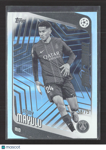 2026 Topps UEFA Champions League Black Senny Mayulu #22 Blue 58/75