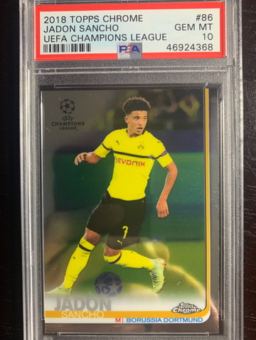 2018 Topps Chrome UEFA Jadon Sancho RC PSA 10