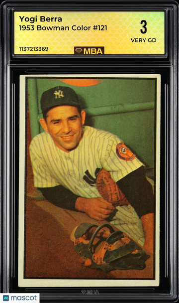 1953 Bowman Color Yogi Berra #121 MBA 3