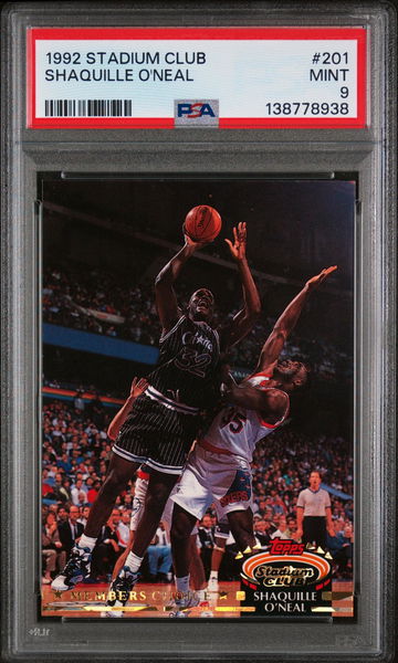 1992 Stadium Club Shaquille O'Neal #201 PSA 9