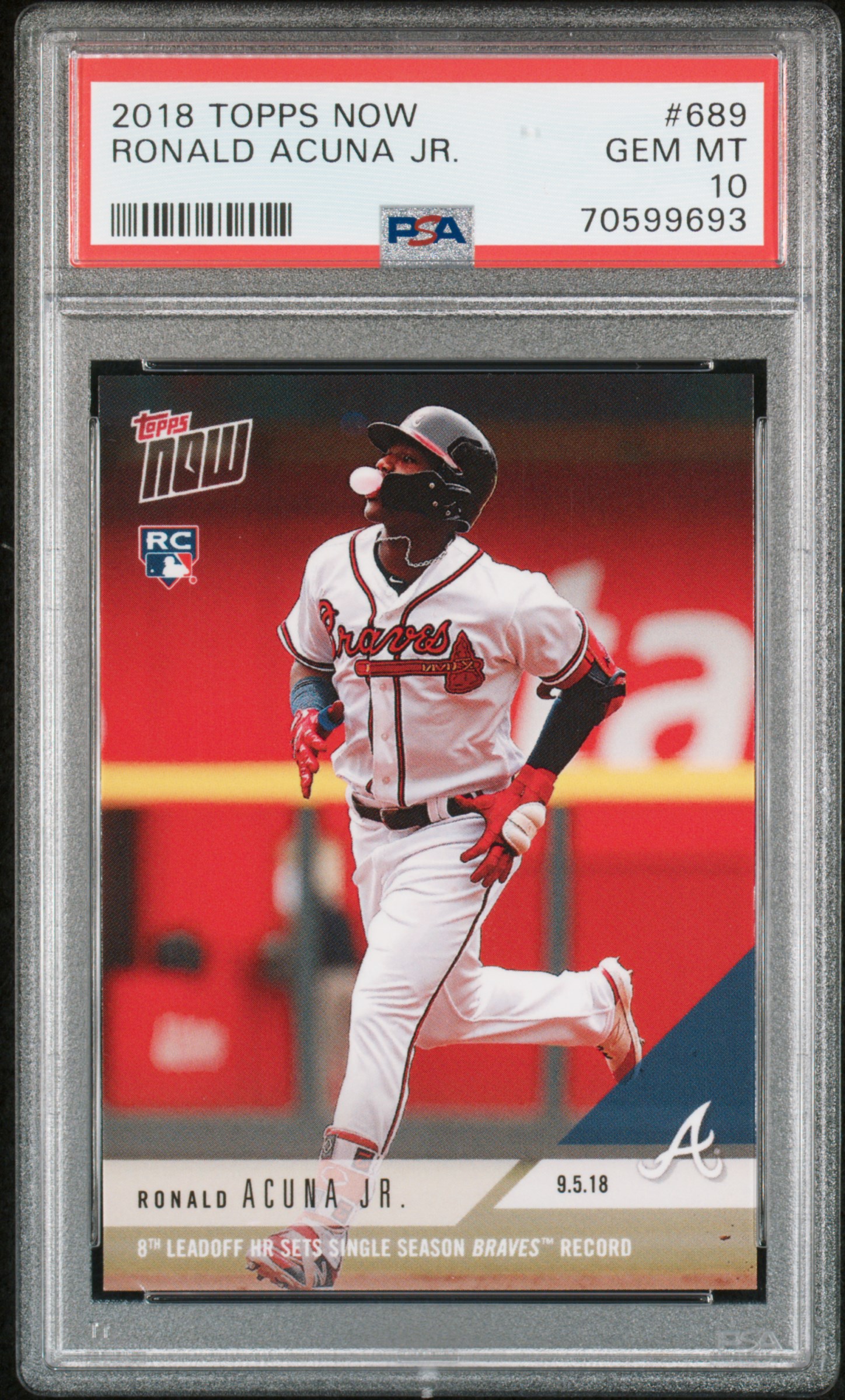 2018 Topps Now  #689 Ronald Acuna Jr.  PSA 10