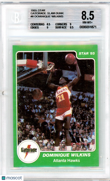 1985 Star Gatorade Slam Dunk Dominique Wilkins #8 BGS 8.5