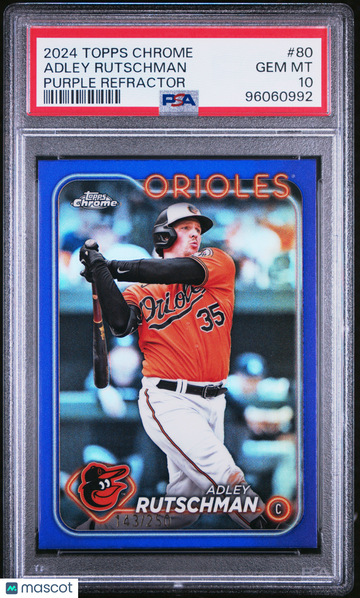2024 Topps Chrome Adley Rutschman #80 Purple Refractor PSA 10
