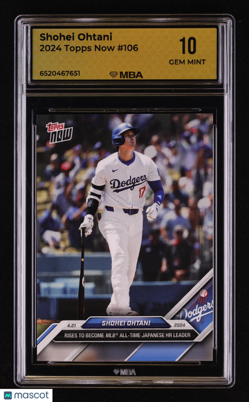 2024 Topps Now Shohei Ohtani #106 MBA 10