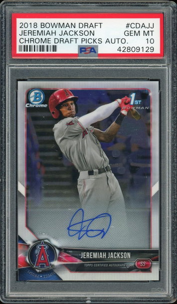 2018 Bowman Chrome Jeremiah Jackson Auto PSA 10