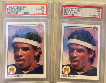 1990 Upper Deck Deion Sanders STAR ROOKIE ROOKIE RC #13 PSA 10 Pair (2) GEM MINT