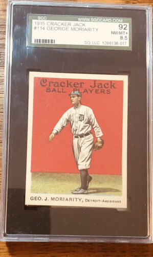 1915 Cracker Jack #114 George Moriarity SGC 92 8.5 NrMt Mt plus