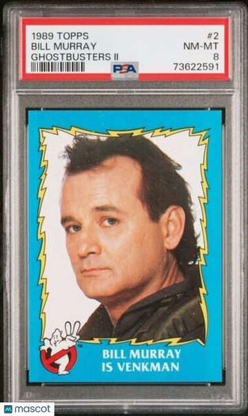 1989 Topps Ghostbusters II Bill Murray #2 PSA 8
