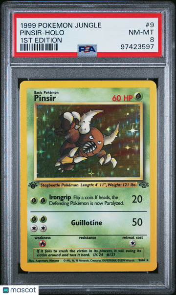 Jungle Pinsir Holo 1ST Edition PSA 8 #9