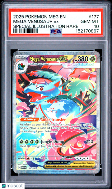 2025 Pokemon Meg EN-Mega Evolution Mega Venusaur EX Special Illustration Rare PSA 10 #177