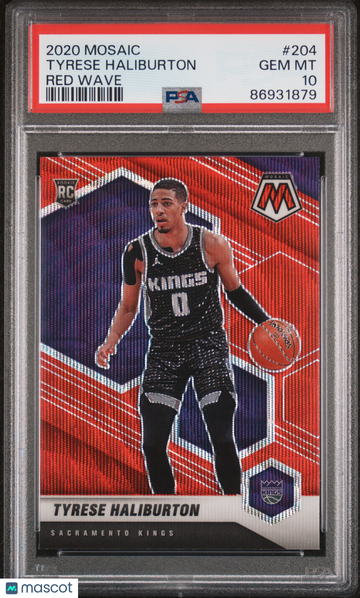 2020 Panini Mosaic Tyrese Haliburton #204 Red Wave PSA 10