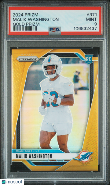 2024 Panini Prizm Malik Washington #371 Gold PSA 9