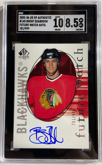 2005-06 Upper Deck SP Authentic Future Watch Rookie Auto /999 Brent Seabrook SCG 10/8.5
