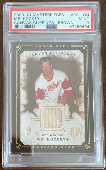 Gordie Howe - Mr. Hockey - U.D. Masterpieces Canvas clippings -  PSA 9