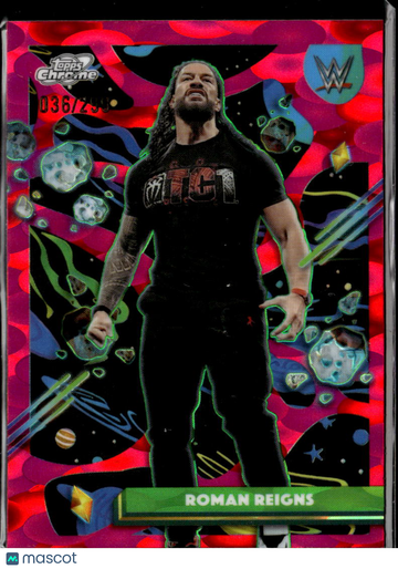 Roman Reigns 2026 Topps Chrome WWE Pink Lava Refractor The Bloodline