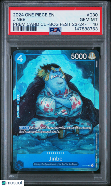 2024 One Piece Premium Card Collection -Bandai Card Game Jinbe PSA 10 #030