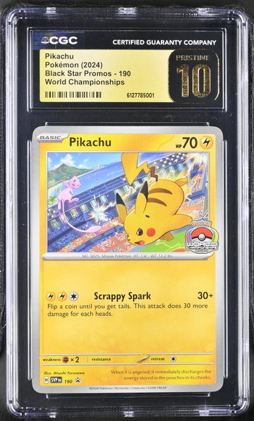 2024 Black Star Promos #190 Pikachu World Championships CGC 10