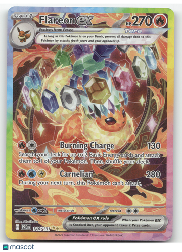 2025 Prismatic Evolutions Flareon EX Etched Secret Rare SAR #146/131