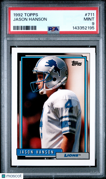 1992 Topps Jason Hanson #711 Rookie PSA 9