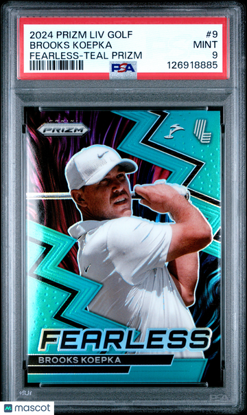 2024 Panini Prizm LIV Golf Fearless Brooks Koepka #9 Teal PSA 9