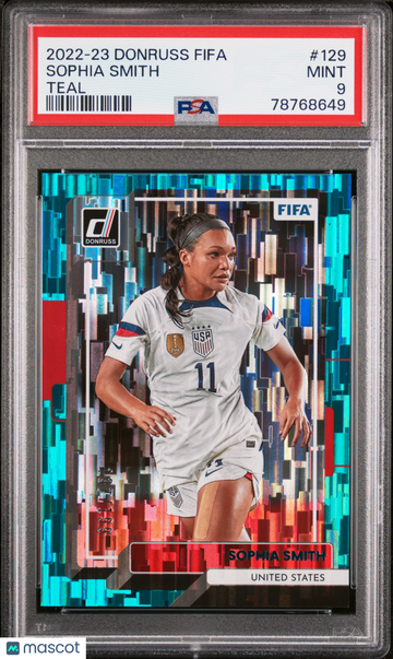 2022 Panini Donruss FIFA Sophia Smith #129 Teal PSA 9