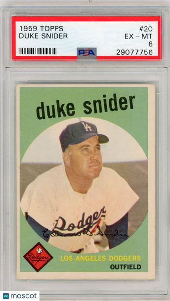 1959 Topps Duke Snider #20 PSA 6