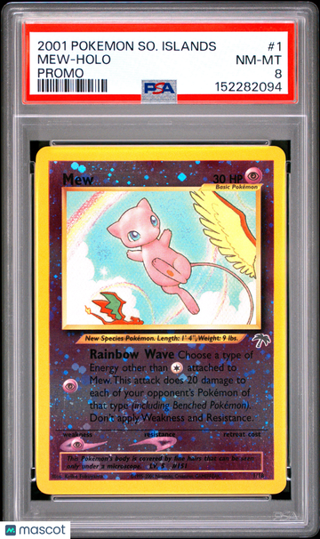 Southern Islands Mew Holo Promo PSA 8 #1/18