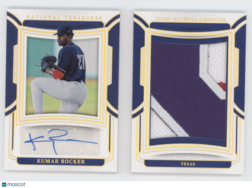 2023 Panini National Treasures Kumar Rocker #JMS-KR /10 Jumbo Material Signature