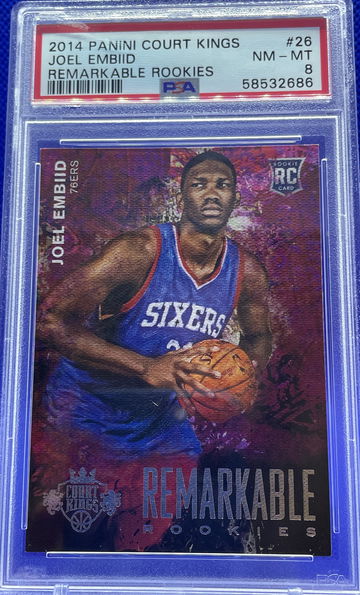 2014-15 Panini Court Kings Remarkable Rookies Joel Embiid #26 PSA 8 NM-MT RC