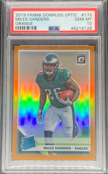 2019 Donruss Optic Miles Sanders Orange /199 Rookie PSA 10 Gem Mint