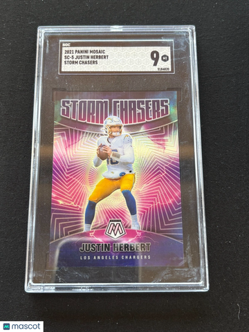 2021 Panini Mosaic Justin Herbert #SC-5 Mosaic SGC 9