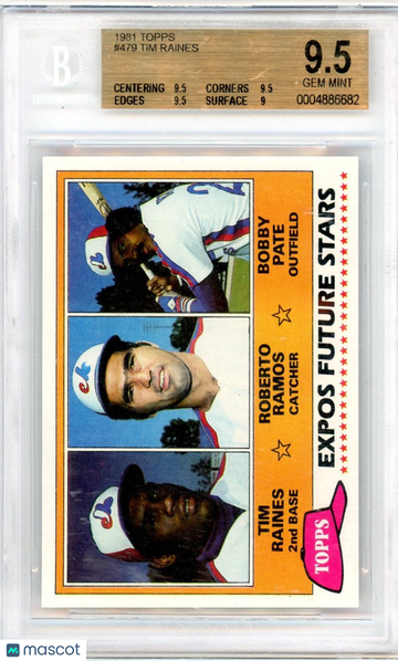 1981 Topps Tim Raines #479 BGS 9.5