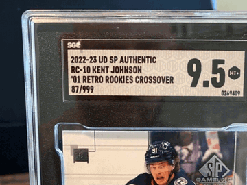 2022 UD SP Authentic Kent Johnson #RC-10 '01 Retro Rookies Crossover Short Print SGC 9.5