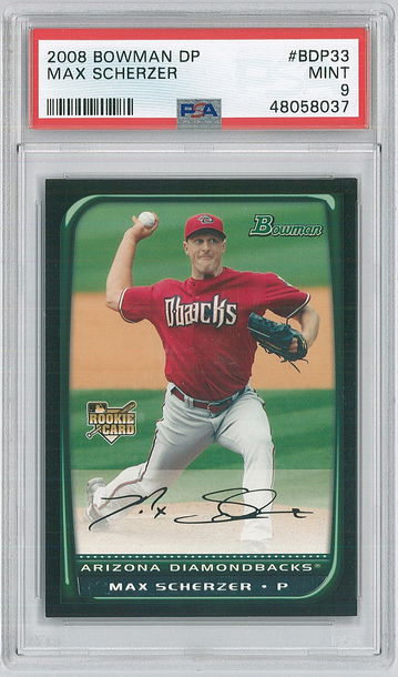 2008 Max Scherzer Bowman Draft Picks Rookie #BDP33 PSA 9