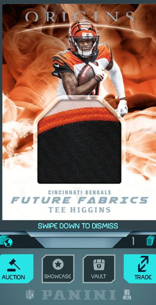 Tee Higgins panini digital NBA dunk app card.