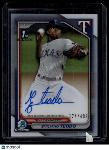 2024 Bowman Chrome Emiliano Teodo #CPA-ETE Prospect Autographs Refractors SN AU