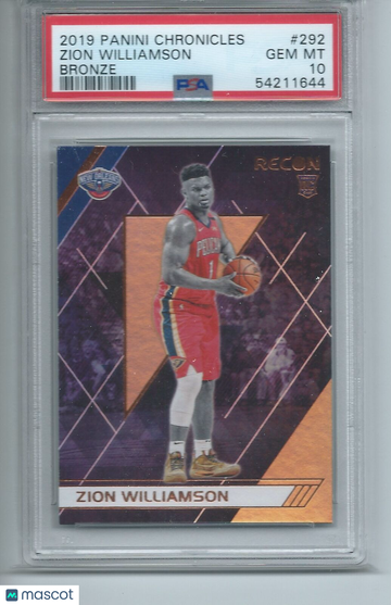 2019 Panini Chronicles Zion Williamson #292 Bronze PSA 10
