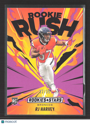 2025 Panini Rookies & Stars Rookie Rush RJ Harvey #15 RC 22/35