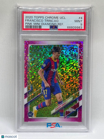 2020 Topps Chrome UEFA Champions League Francisco Trincao #4 Pink Mini Diamond Refractor PSA 9