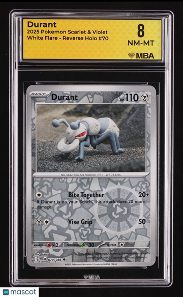 2025 Pokemon Scarlet & Violet White Flare Durant Reverse Holo MBA 8 #70
