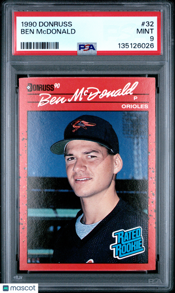 1990 Donruss Ben Mcdonald #32 Rookie PSA 9