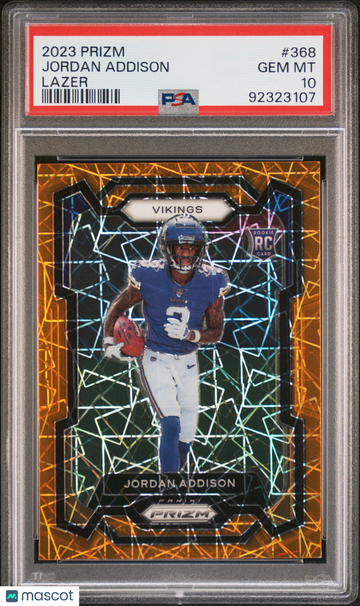 2023 Panini Prizm Jordan Addison #368 Lazer Rookie PSA 10