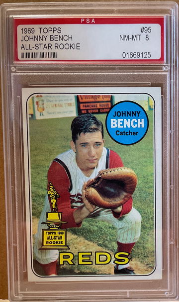 1969 Topps #95 Johnny Bench Rookie Cup PSA 8 NM-MT
