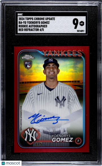 2024 Topps Chrome Update Yoendrys Gomez #RA-YG Autograph Red Refractor SGC 9