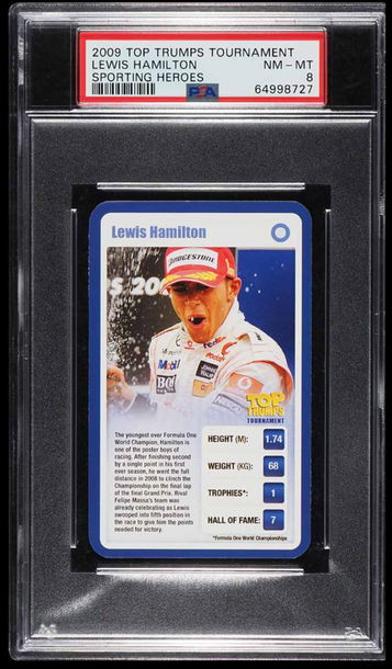 2009 Top Trumps Tournament F1 Lewis Hamilton Sporting Heroes PSA 8