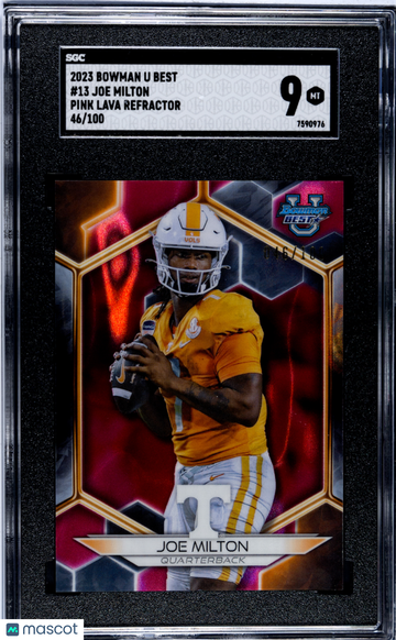 2023 Bowman U Best Joe Milton #13 Pink Lava Refractor SGC 9