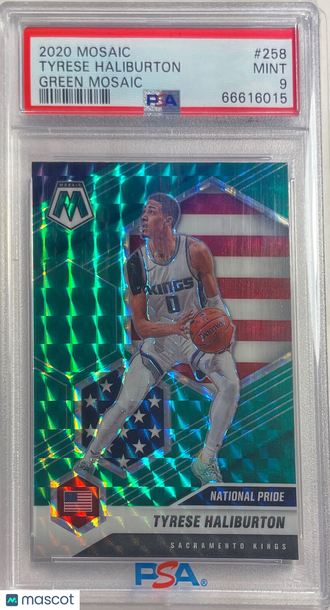 2020 Panini Mosaic Tyrese Haliburton #258 Green PSA 9